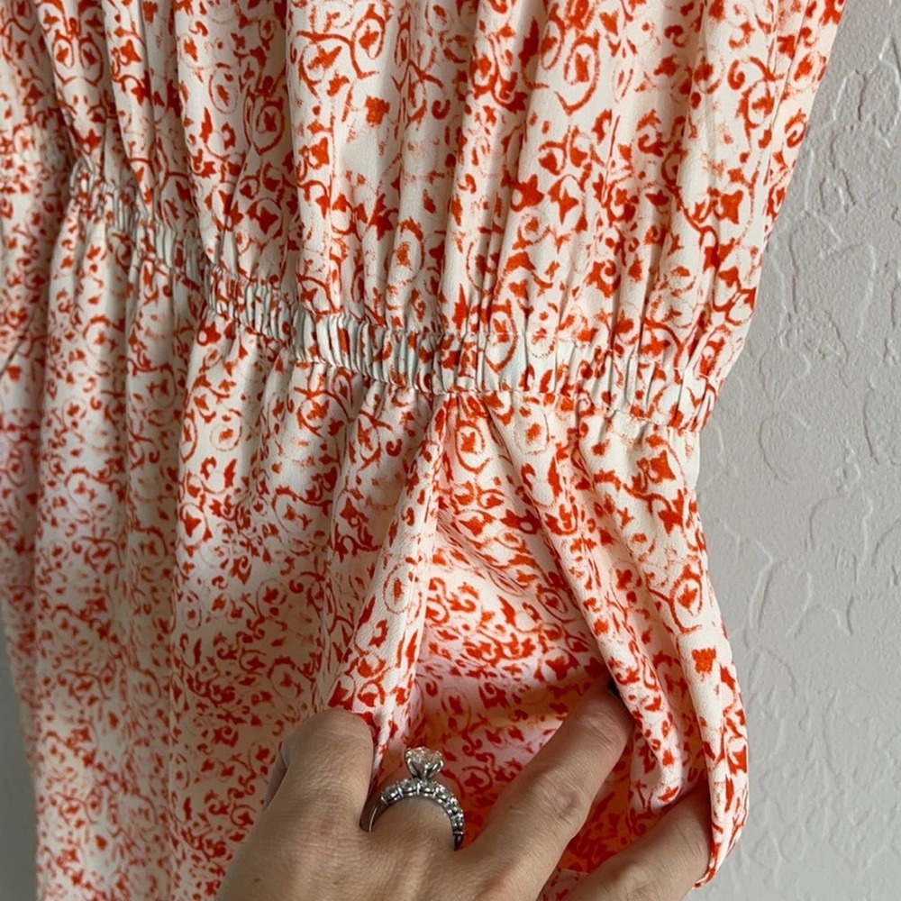 Forever 21 medium sleeveless dress with pockets - orange & white - new cond. - Picture 3 of 7